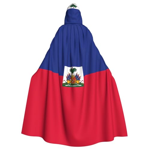 YYHWHJDE Haitianische Flagge, bedruckt, Halloween, Erwachsenen-Kapuzenumhang für Partys und Kostümveranstaltungen YYHWHJDE Haitianische Flagge, bedruckt, Halloween, Erwachsenen-Kapuzenumhang für Partys und Kostümveranstaltungen von YYHWHJDE