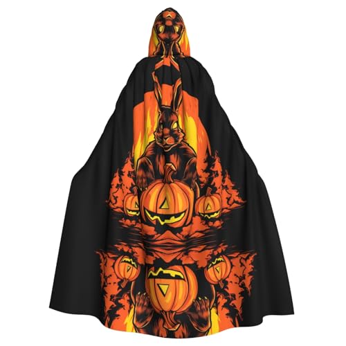YYHWHJDE Halloween Bunny Picture Halloween Adult Hooded Cloak for Role-Playing, Costumes, and Theme Parties von YYHWHJDE