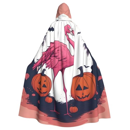YYHWHJDE Halloween Flamingo Prints Halloween Erwachsene Kapuzenumhang für Partys und Kostüme von YYHWHJDE