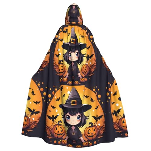 YYHWHJDE Halloween Hexe Prints Halloween Erwachsene Kapuzenumhang für Partys und Kostüme von YYHWHJDE