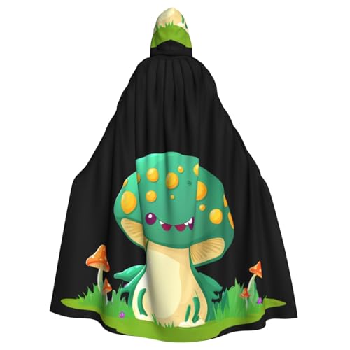 YYHWHJDE Halloween Kapuzenumhang mit Pilzmonster-Muster, für Erwachsene, für Rollenspiele, Bühnenkostüme, Partys, pflegeleicht von YYHWHJDE