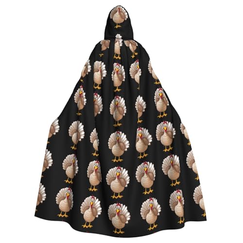 YYHWHJDE Halloween Kapuzenumhang mit Türkei-Muster, ohne Reißverschluss, bequem für Kostümpartys von YYHWHJDE