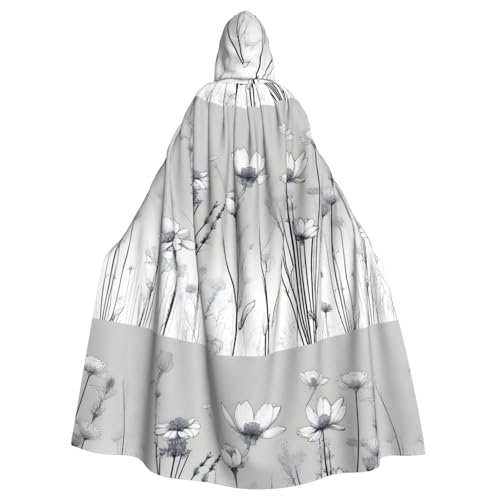 YYHWHJDE Halloween-Kapuzenumhang mit Unkrautmuster, kein Reißverschluss, bequem für Kostümpartys von YYHWHJDE