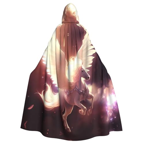 YYHWHJDE Halloween-Kapuzenumhang mit heiligem Pegasus-Muster, für Erwachsene, Party, Kostüm, Cosplay, Bühne, Maskerade, Thema, Tanz, Comic Con von YYHWHJDE