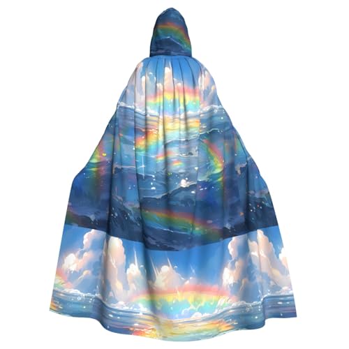 YYHWHJDE Halloween-Umhang mit Kapuze und Regenbogen, ohne Reißverschluss, bequem für Kostümpartys von YYHWHJDE
