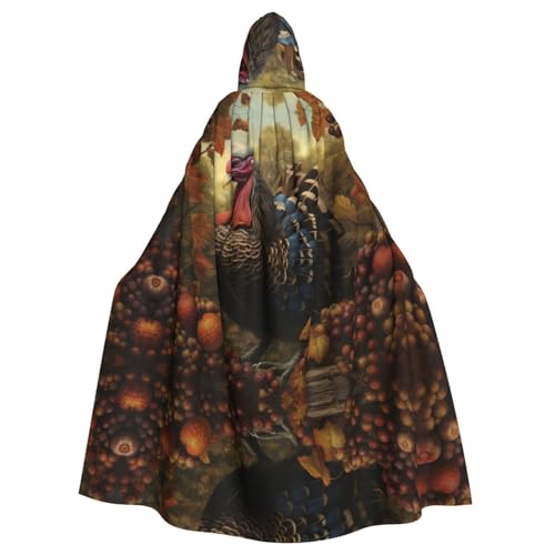 YYHWHJDE Harvest Turkey Printing Halloween Erwachsene Kapuzenumhang für Partys und Kostümveranstaltungen von YYHWHJDE