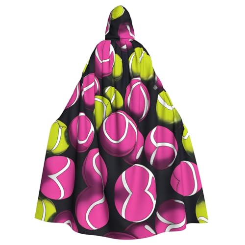 YYHWHJDE Hellrosa Tennisbälle, Halloween-Umhang mit Kapuze für Erwachsene für Partys und Kostüme YYHWHJDE Hellrosa Tennisbälle, Halloween-Umhang mit Kapuze für Erwachsene für Partys und Kostüme von YYHWHJDE