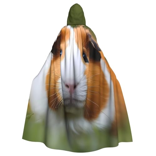 YYHWHJDE Hochwertiger Kapuzenumhang mit Meerschweinchen-Muster, geeignet für Halloween, Cosplay-Kostüme, Weihnachten von YYHWHJDE