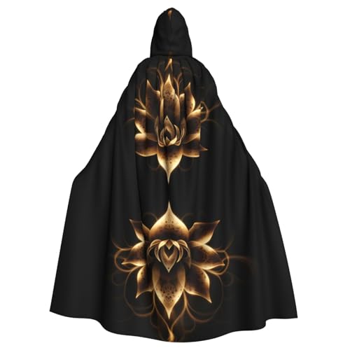 YYHWHJDE Hot Lotus Flower Picture Halloween Adult Hooded Cloak for Role-Playing, Costumes, and Theme Parties von YYHWHJDE