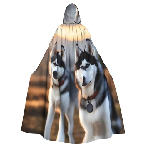 YYHWHJDE Husky Dog Prints Halloween Erwachsene Kapuzenumhang für Partys und Kostüme von YYHWHJDE