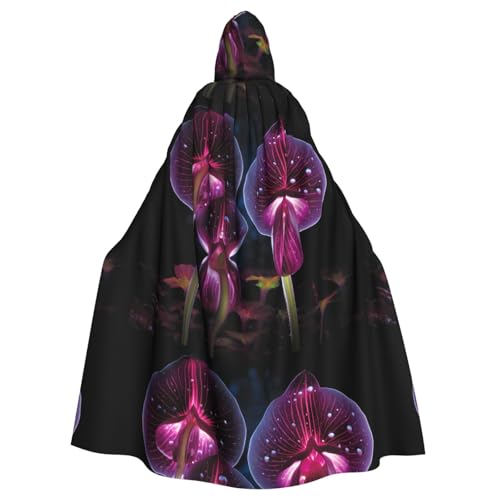YYHWHJDE Insektenfressendes Blumenmuster, Halloween-Umhang mit Kapuze, für Erwachsene, für Rollenspiele, Bühnenkostüme, Partys, pflegeleicht von YYHWHJDE
