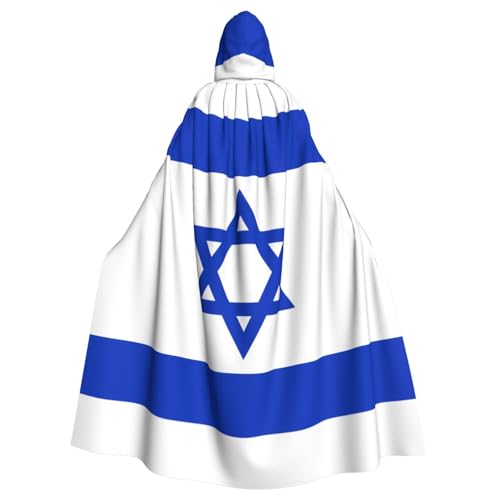 YYHWHJDE Israelische Flagge, bedruckt, Halloween, Erwachsenen-Kapuzenumhang für Partys und Kostüme YYHWHJDE Israelische Flagge, bedruckt, Halloween, Erwachsenen-Kapuzenumhang für Partys und Kostüme von YYHWHJDE