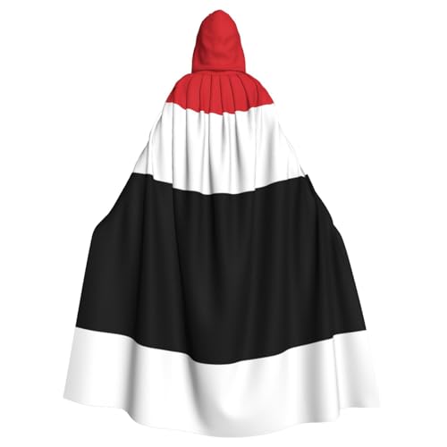 YYHWHJDE Jemenitische Flagge, bedruckt, Halloween, Erwachsenen-Kapuzenumhang für Partys und Kostüme von YYHWHJDE