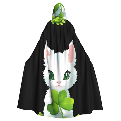 YYHWHJDE Kätzchen mit Kleeblatt-Muster, für Erwachsene, Kapuzenumhang für Rollenspiele, Bühnenkostüme, Partys, pflegeleicht von YYHWHJDE