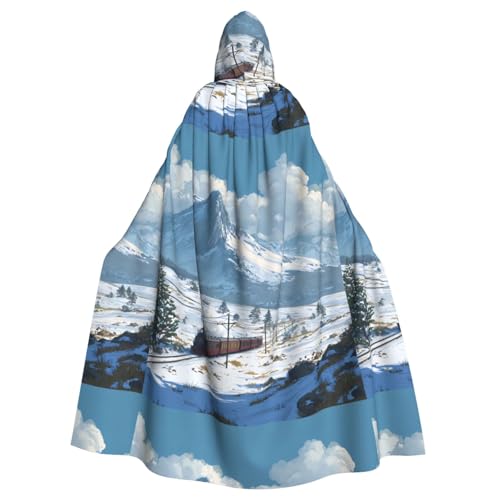 YYHWHJDE Kapuzenumhang für Erwachsene, Motiv: "Train Under The Snowy Mountains", mit Kapuze, ohne Reißverschluss YYHWHJDE Kapuzenumhang für Erwachsene, Motiv: "Train Under The Snowy Mountains", mit Kapuze, ohne Reißverschluss von YYHWHJDE