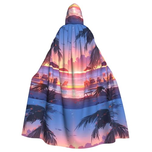 YYHWHJDE Kapuzenumhang für Erwachsene mit Strand bei Sonnenuntergang, für Partys und Kostüme YYHWHJDE Kapuzenumhang für Erwachsene mit Strand bei Sonnenuntergang, für Partys und Kostüme von YYHWHJDE