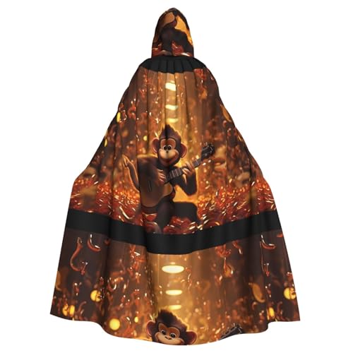YYHWHJDE Kapuzenumhang mit Affenmusikmuster, Halloween, Erwachsene, ohne Reißverschluss, bequem für Kostümpartys YYHWHJDE Kapuzenumhang mit Affenmusikmuster, Halloween, Erwachsene, ohne Reißverschluss, bequem für Kostümpartys von YYHWHJDE