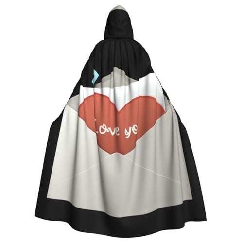 YYHWHJDE Kapuzenumhang mit Aufschrift "I love you on the envelope", für Halloween und Erwachsene von YYHWHJDE