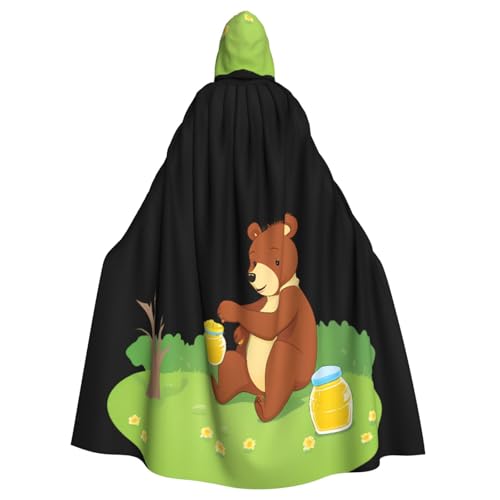 YYHWHJDE Kapuzenumhang mit Bärenpflücke, Honigdruck, Halloween, Erwachsene, für Partys und Kostüme YYHWHJDE Kapuzenumhang mit Bärenpflücke, Honigdruck, Halloween, Erwachsene, für Partys und Kostüme von YYHWHJDE
