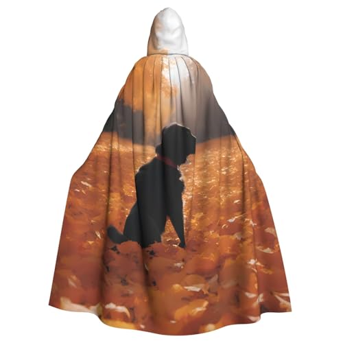 YYHWHJDE Kapuzenumhang mit Blättern und Hunden, für Halloween und Erwachsene, für Partys und Kostüme von YYHWHJDE