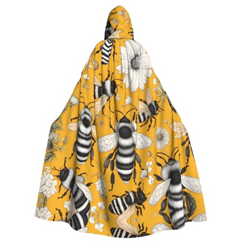 YYHWHJDE Kapuzenumhang mit Cartoon-Bienenmuster, Halloween, Erwachsene, für Party, Kostüm, Cosplay, Bühne, Maskerade, Thema, Tanz, Comic Con YYHWHJDE Kapuzenumhang mit Cartoon-Bienenmuster, Halloween, Erwachsene, für Party, Kostüm, Cosplay, Bühne, Maskerade, Thema, Tanz, Comic Con von YYHWHJDE