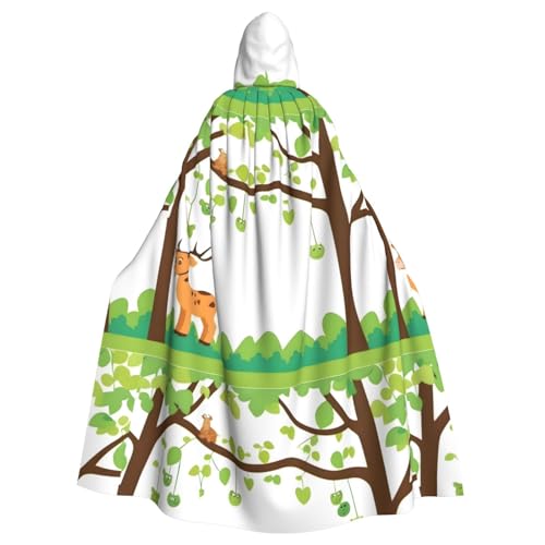 YYHWHJDE Kapuzenumhang mit Cartoon-Tierbaum-Muster, Halloween, Erwachsenen-Kapuzenumhang – super großer Kapuzenumhang ohne Reißverschluss YYHWHJDE Kapuzenumhang mit Cartoon-Tierbaum-Muster, Halloween, Erwachsenen-Kapuzenumhang – super großer Kapuzenumhang ohne Reißverschluss von YYHWHJDE