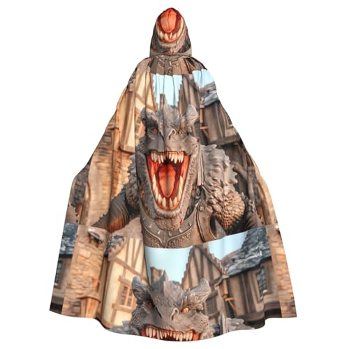 YYHWHJDE Kapuzenumhang mit Eidechsen-Monster-Muster, für Erwachsene, für Rollenspiele, Bühnenkostüme, Partys, pflegeleicht von YYHWHJDE