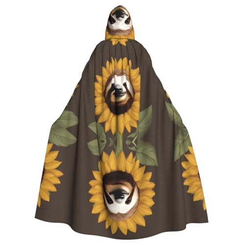 YYHWHJDE Kapuzenumhang mit Faultier-Sonnenblumen-Aufdruck, Halloween, Erwachsene, für Partys und Kostüme YYHWHJDE Kapuzenumhang mit Faultier-Sonnenblumen-Aufdruck, Halloween, Erwachsene, für Partys und Kostüme von YYHWHJDE