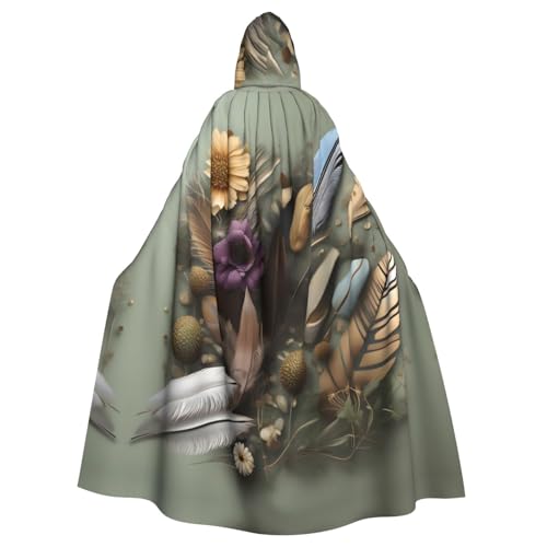 YYHWHJDE Kapuzenumhang mit Feder-Blumenmuster, Halloween, Erwachsene, für Party, Kostüm, Cosplay, Bühne, Maskerade, Thema, Tanz, Comic Con YYHWHJDE Kapuzenumhang mit Feder-Blumenmuster, Halloween, Erwachsene, für Party, Kostüm, Cosplay, Bühne, Maskerade, Thema, Tanz, Comic Con von YYHWHJDE