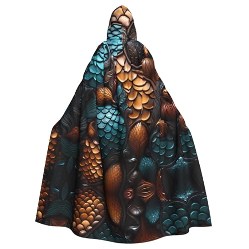 YYHWHJDE Kapuzenumhang mit Fischschuppenmuster, für Halloween, Erwachsene, für Partys und Kostüme von YYHWHJDE