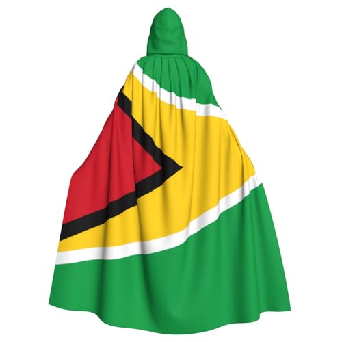 YYHWHJDE Kapuzenumhang mit Guyana-Flagge für Halloween, Erwachsene, für Party, Kostüm, Cosplay, Bühne, Maskerade, Thema, Tanz, Comic Con von YYHWHJDE