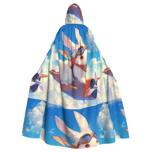 YYHWHJDE Kapuzenumhang mit Hase, fliegt ein Flugzeug, Halloween, Erwachsene, ohne Reißverschluss, bequem für Kostümpartys YYHWHJDE Kapuzenumhang mit Hase, fliegt ein Flugzeug, Halloween, Erwachsene, ohne Reißverschluss, bequem für Kostümpartys von YYHWHJDE