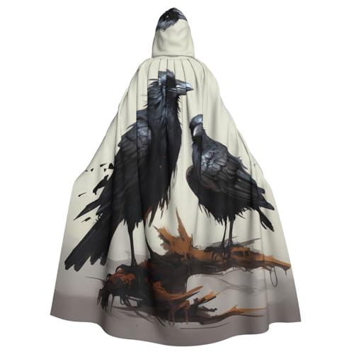 YYHWHJDE Kapuzenumhang mit Krähenvogel-Muster, Halloween, Erwachsene, für Party, Kostüm, Cosplay, Bühne, Maskerade, Thema, Tanz, Comic Con YYHWHJDE Kapuzenumhang mit Krähenvogel-Muster, Halloween, Erwachsene, für Party, Kostüm, Cosplay, Bühne, Maskerade, Thema, Tanz, Comic Con von YYHWHJDE