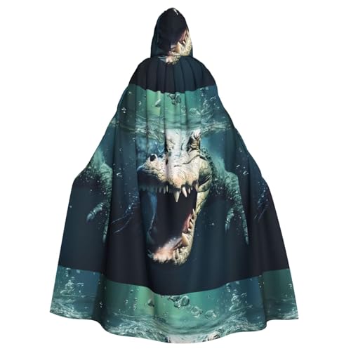 YYHWHJDE Kapuzenumhang mit Krokodilmuster für Erwachsene, für Rollenspiele, Bühnenkostüme, Partys, pflegeleicht von YYHWHJDE
