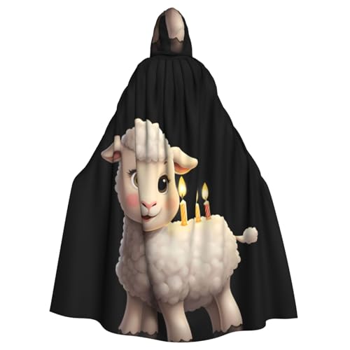 YYHWHJDE Kapuzenumhang mit Lamm, mit Kerzen, für Halloween, Erwachsene, für Rollenspiele, Bühnenkostüme, Partys, pflegeleicht von YYHWHJDE