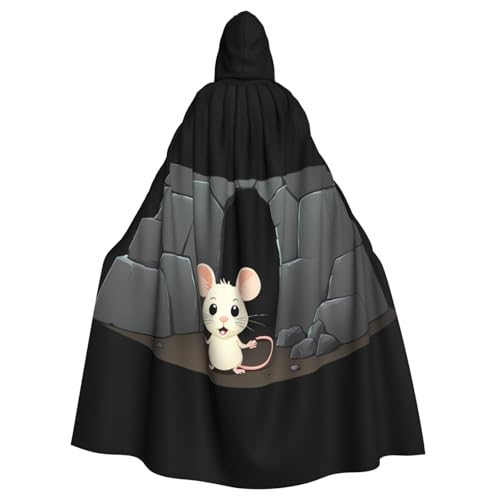 YYHWHJDE Kapuzenumhang mit Maus in der Grube, für Halloween, Erwachsene, für Partys und Kostüme von YYHWHJDE