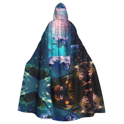 YYHWHJDE Kapuzenumhang mit Meerestieren und Stachelrochen für Halloween, Erwachsene, für Partys und Kostüme YYHWHJDE Kapuzenumhang mit Meerestieren und Stachelrochen für Halloween, Erwachsene, für Partys und Kostüme von YYHWHJDE