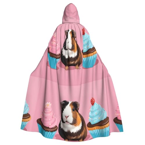 YYHWHJDE Kapuzenumhang mit Meerschweinchen und Cupcakes für Halloween, Erwachsene, für Partys und Kostüme YYHWHJDE Kapuzenumhang mit Meerschweinchen und Cupcakes für Halloween, Erwachsene, für Partys und Kostüme von YYHWHJDE
