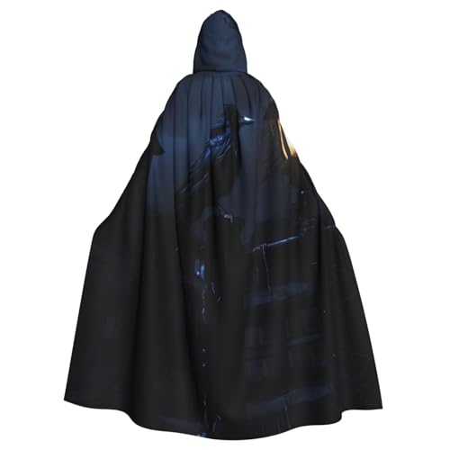YYHWHJDE Kapuzenumhang mit Nachtkrähenmuster, Halloween, Erwachsene, für Party, Kostüm, Cosplay, Bühne, Maskerade, Thema, Tanz, Comic Con von YYHWHJDE