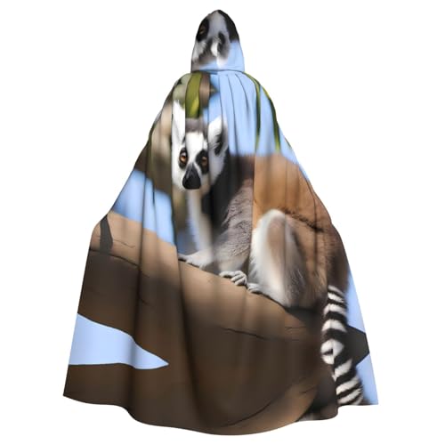YYHWHJDE Kapuzenumhang mit Ringschwanz und Lemur-Druck, Halloween, Erwachsene, für Partys und Kostümveranstaltungen YYHWHJDE Kapuzenumhang mit Ringschwanz und Lemur-Druck, Halloween, Erwachsene, für Partys und Kostümveranstaltungen von YYHWHJDE