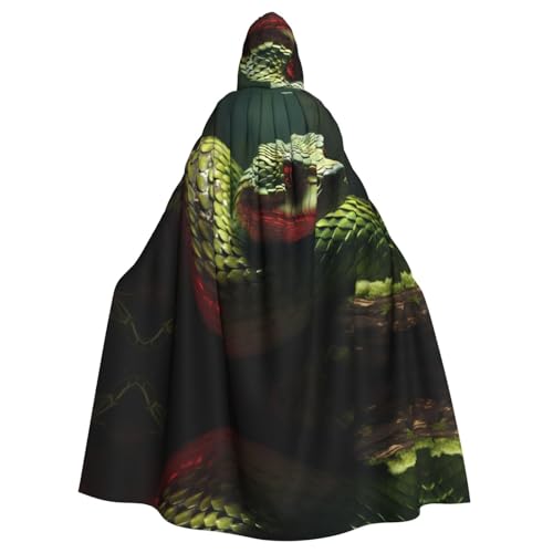 YYHWHJDE Kapuzenumhang mit Schlangen-Aufdruck, für Erwachsene, geeignet für Halloween, Cosplay-Kostüme, Weihnachten von YYHWHJDE