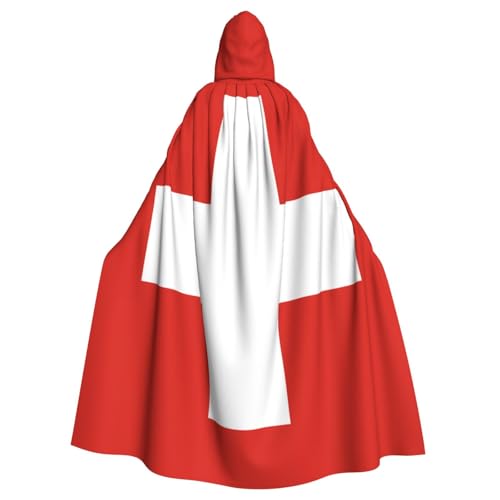 YYHWHJDE Kapuzenumhang mit Schweizer Flagge, für Halloween, Erwachsene, für Partys und Kostümveranstaltungen von YYHWHJDE