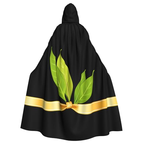 YYHWHJDE Kapuzenumhang mit Teeblättern auf Schleifenband, für Halloween und Erwachsene, für Partys und Kostüme von YYHWHJDE