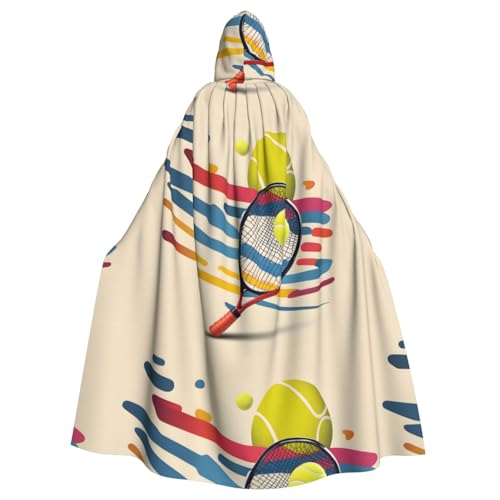 YYHWHJDE Kapuzenumhang mit Tennismuster, Halloween, für Erwachsene, ohne Reißverschluss, bequem für Kostümpartys YYHWHJDE Kapuzenumhang mit Tennismuster, Halloween, für Erwachsene, ohne Reißverschluss, bequem für Kostümpartys von YYHWHJDE
