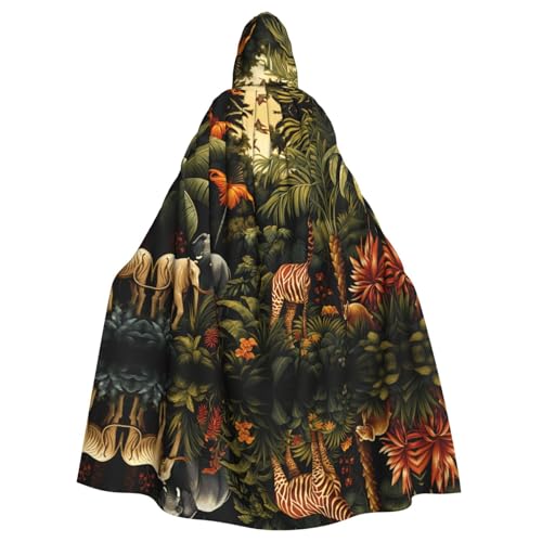 YYHWHJDE Kapuzenumhang mit Tiermotiven im Regenwald, für Halloween und Erwachsene, für Partys und Kostüme von YYHWHJDE