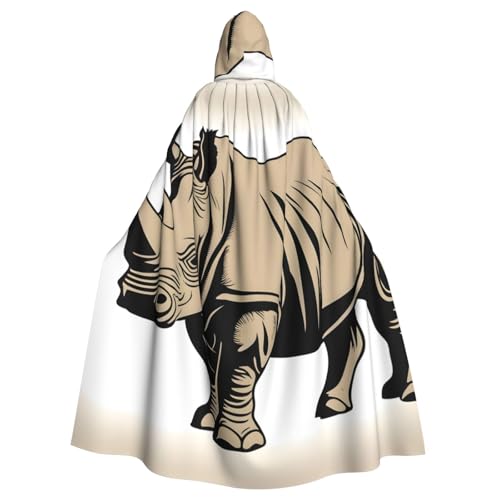 YYHWHJDE Kapuzenumhang mit Tiernashorn-Druck, Halloween, Erwachsene, für Partys und Kostümveranstaltungen YYHWHJDE Kapuzenumhang mit Tiernashorn-Druck, Halloween, Erwachsene, für Partys und Kostümveranstaltungen von YYHWHJDE