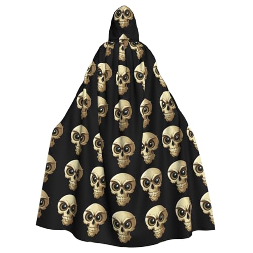 YYHWHJDE Kapuzenumhang mit Totenkopf-Eulen-Motiv, für Erwachsene, für Rollenspiele, Bühnenkostüme, Partys, pflegeleicht von YYHWHJDE
