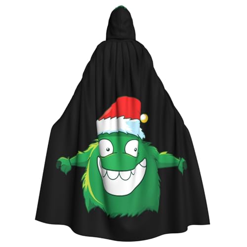 YYHWHJDE Kapuzenumhang mit Weihnachtsmannmütze, Monster-Muster, Halloween, Erwachsene, ohne Reißverschluss, bequem für Kostümpartys von YYHWHJDE