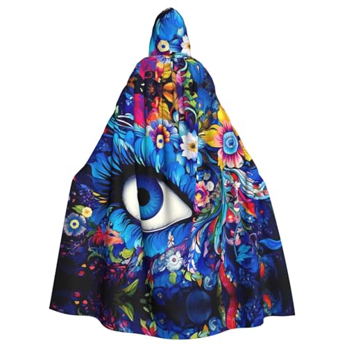 YYHWHJDE Kapuzenumhang mit blauen Augen und Blumenmotiv für Erwachsene, für Rollenspiele, Kostüme und Themenpartys YYHWHJDE Kapuzenumhang mit blauen Augen und Blumenmotiv für Erwachsene, für Rollenspiele, Kostüme und Themenpartys von YYHWHJDE