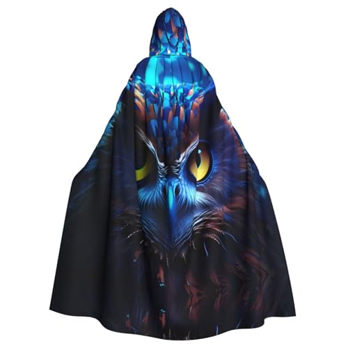 YYHWHJDE Kapuzenumhang mit blauer Eule für Halloween, Erwachsene, für Partys und Kostümveranstaltungen YYHWHJDE Kapuzenumhang mit blauer Eule für Halloween, Erwachsene, für Partys und Kostümveranstaltungen von YYHWHJDE